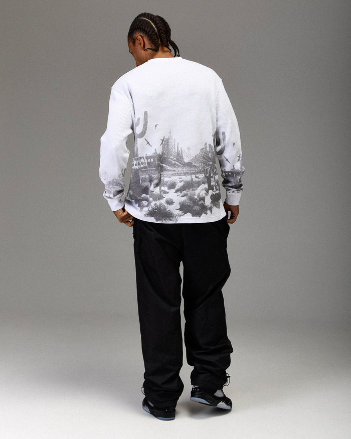 The Winner's Circle Oversized Long Sleeve T-Shirt - White/Grey