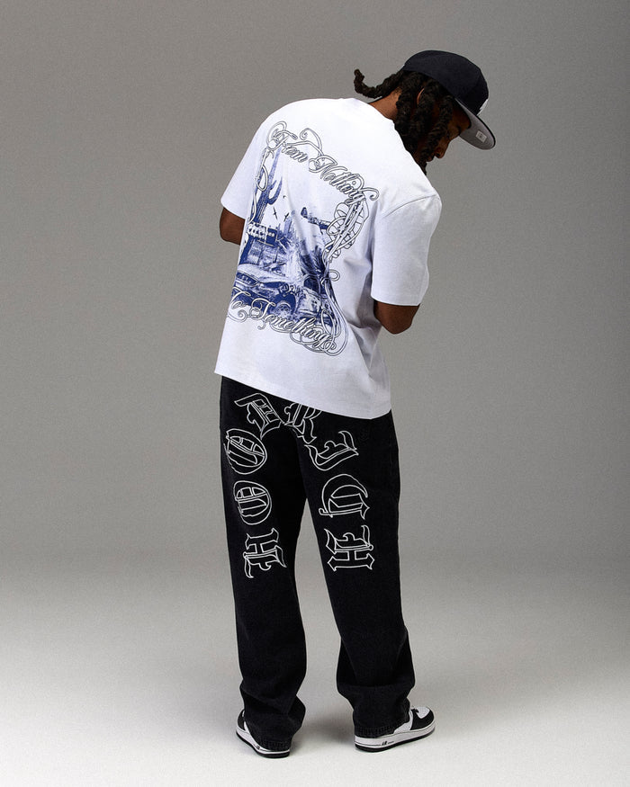 The Winner's Circle Oversized T-Shirt - White/Blue
