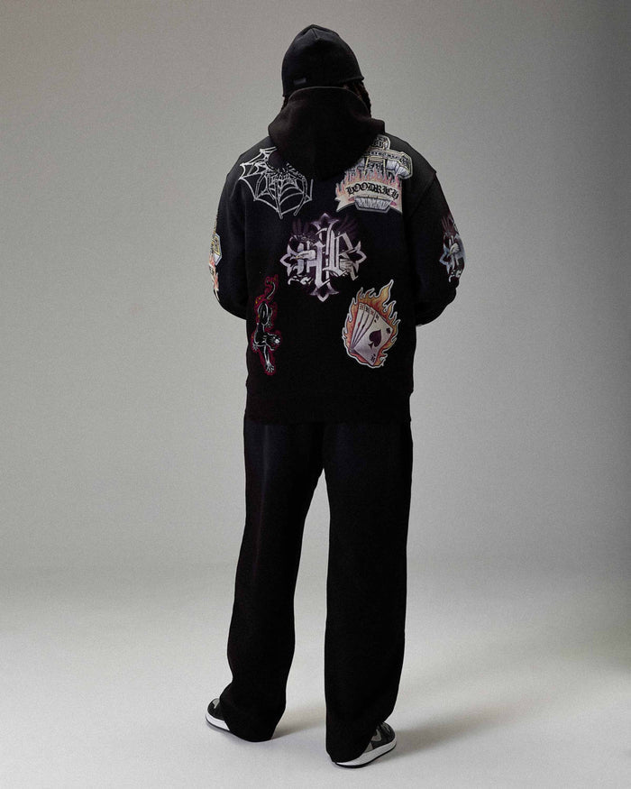 The Winner's Circle Phase Oversized Open Hem Joggers - Black
