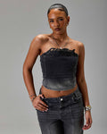 The Winner's Circle Solace Panelled Appliqué Corset - Grey/Black