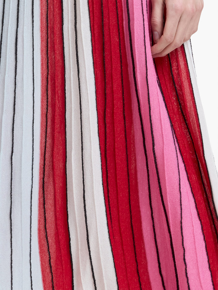 Theo Sleeveless Multicolour Stripe Knit Midi Dress