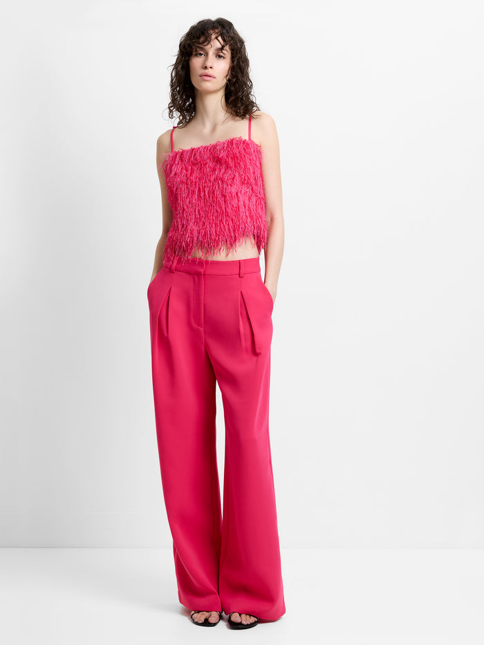 Tiana Tailored Pleated Pink Wide Leg Trousers
