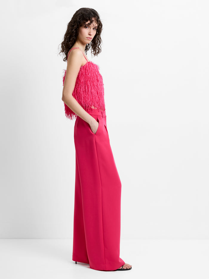 Tiana Tailored Pleated Pink Wide Leg Trousers
