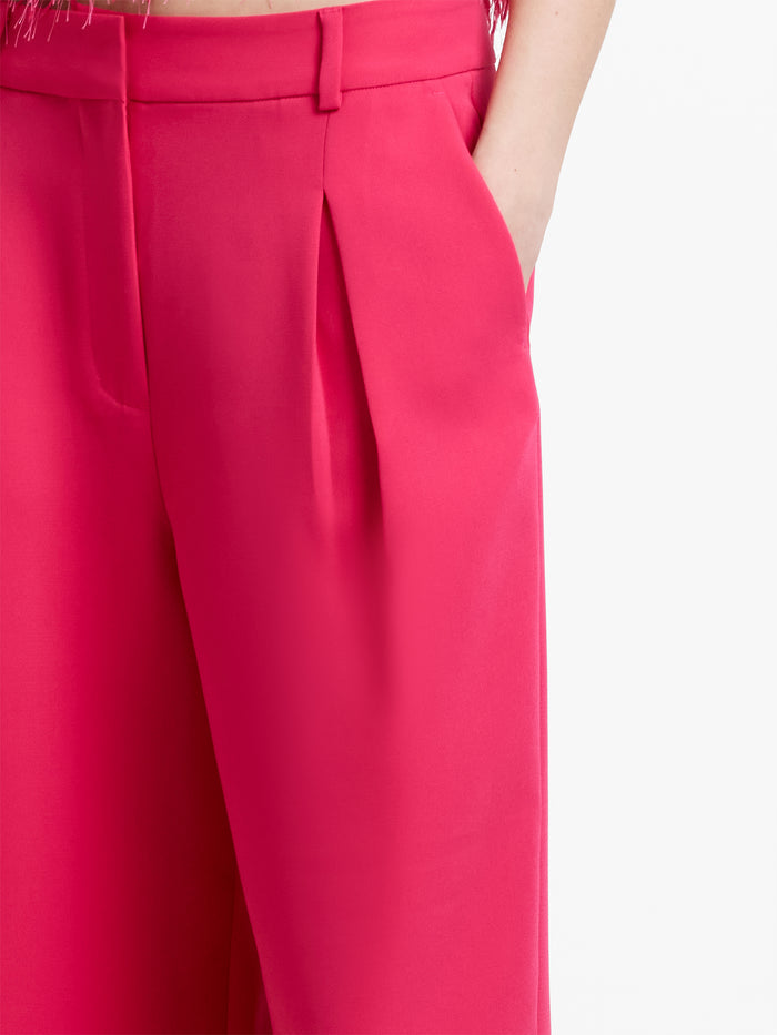 Tiana Tailored Pleated Pink Wide Leg Trousers