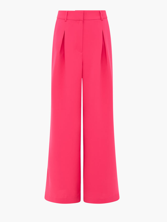 Tiana Tailored Pleated Pink Wide Leg Trousers