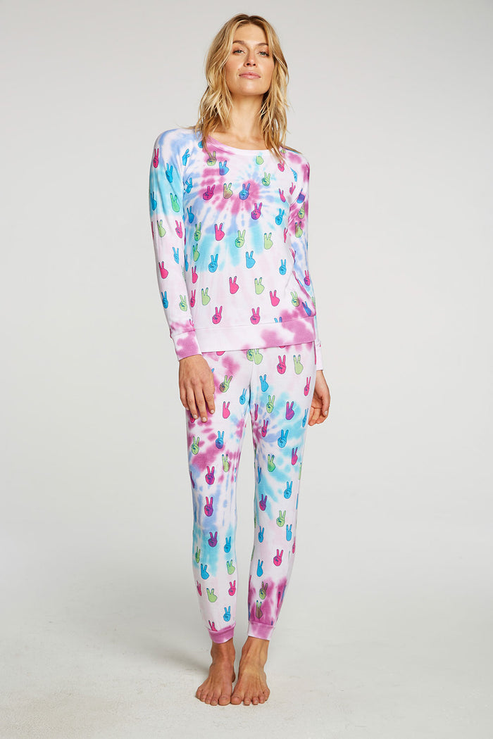 Tie Dye Peace Out Pullover WOMENS - chaserbrand