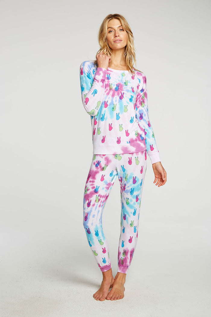 Tie Dye Peace Out Pullover WOMENS - chaserbrand
