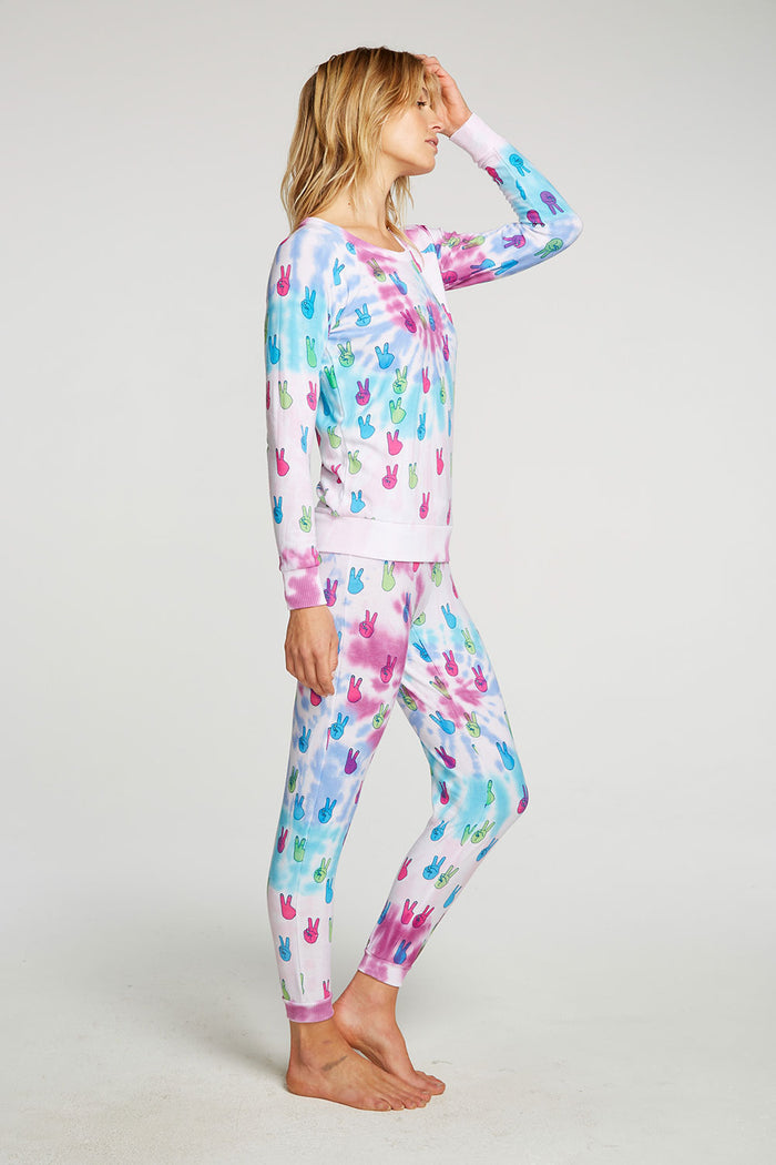 Tie Dye Peace Out Pullover WOMENS - chaserbrand
