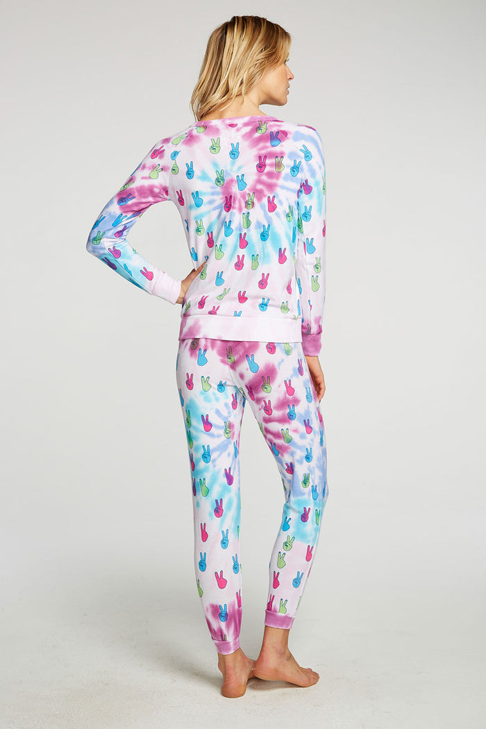 Tie Dye Peace Out Pullover WOMENS - chaserbrand