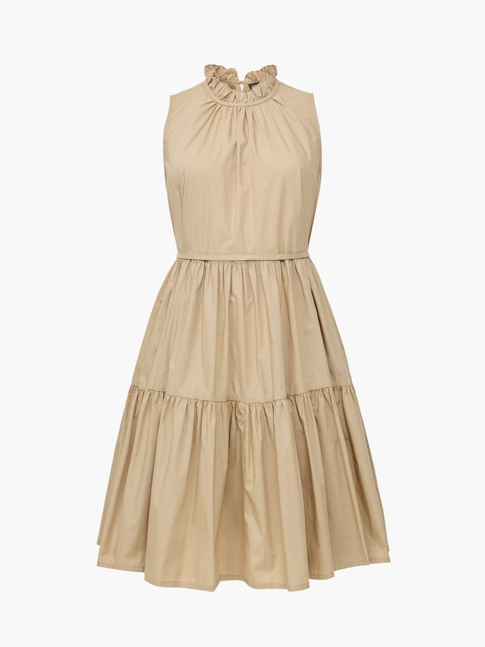 Tiered Poplin Belted Mini Dress