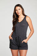 Triblend Jersey Double V Tank Shorts Romper WOMENS chaserbrand