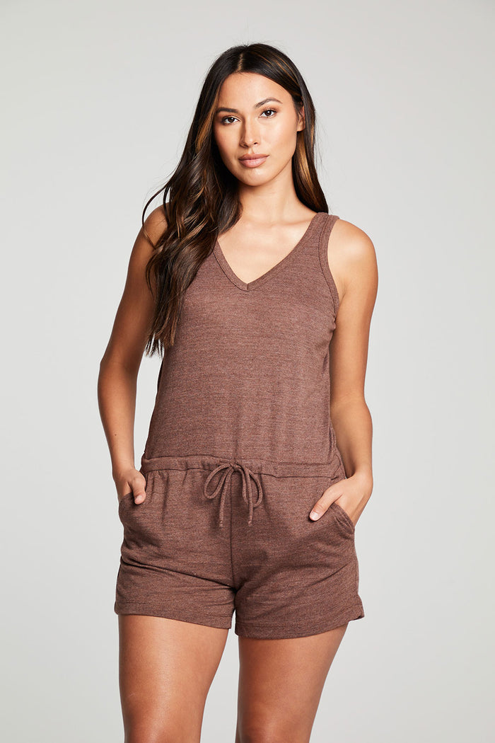 Triblend Jersey Double V Tank Shorts Romper WOMENS chaserbrand