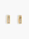 Two Tone Rows Hoop Earrings