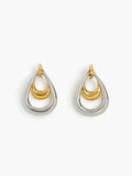 Two Tone Teardrop Drop Earrings