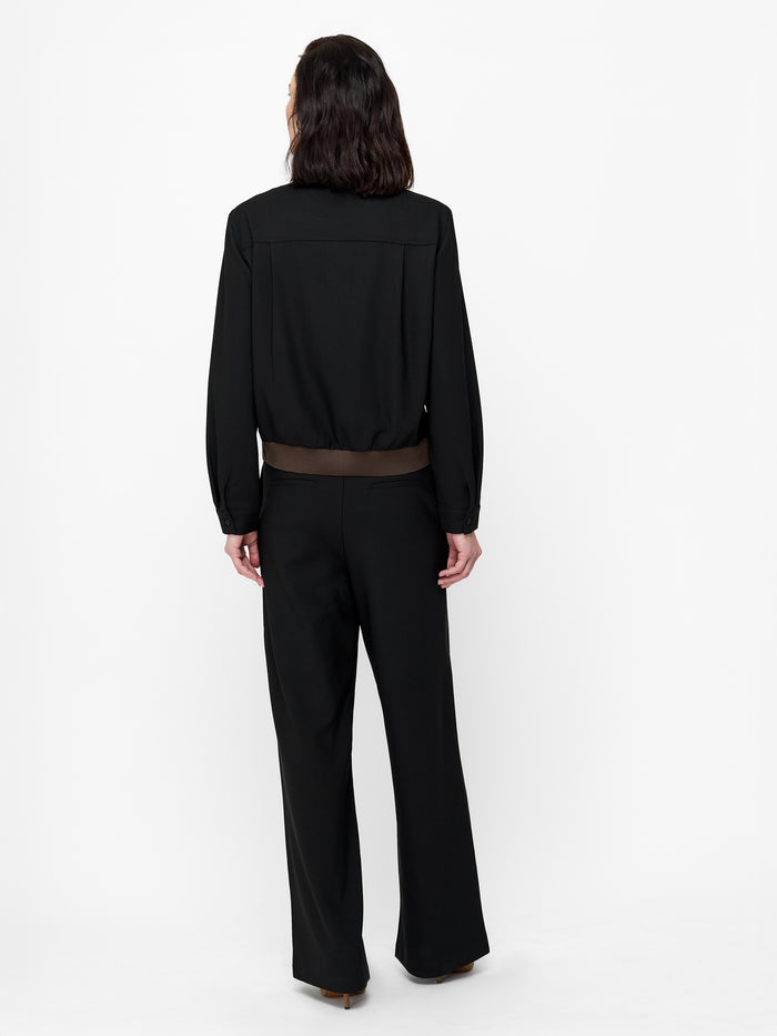 Veda Black Contrast Collar Shirt