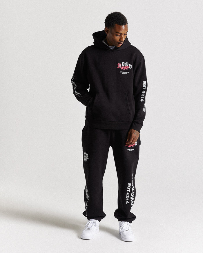 Vertigo Oversized Joggers - Black/Grey/Pink
