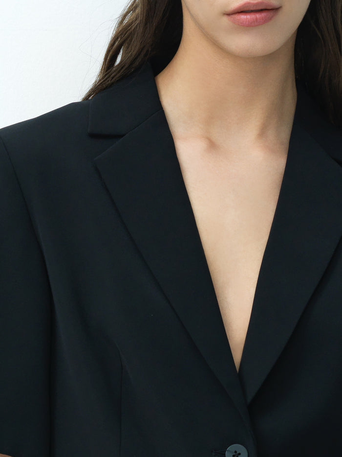 Vinnie Black Tailored Short Sleeve Blazer