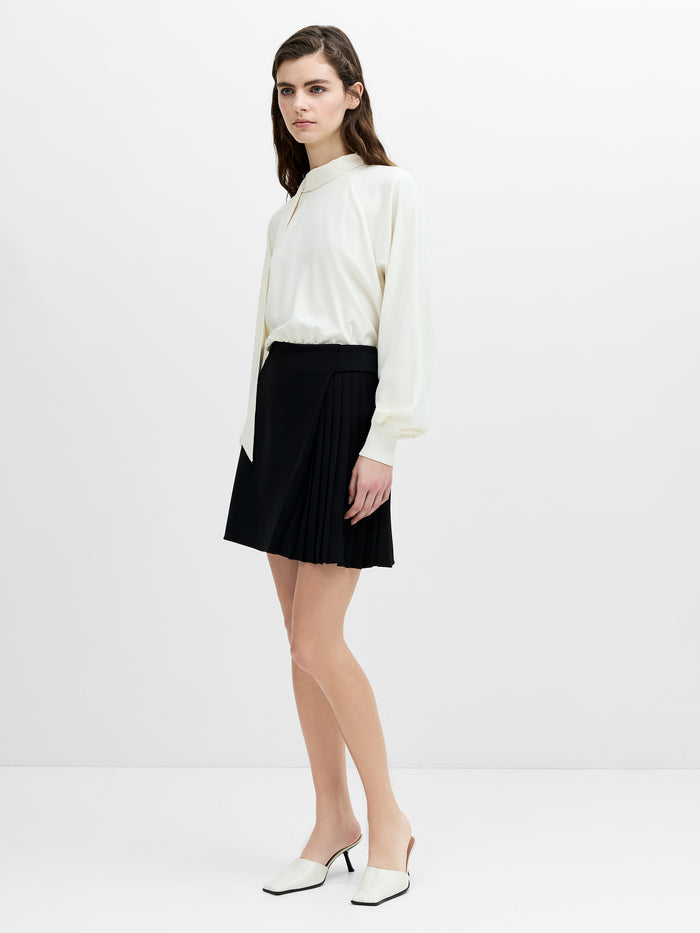 Vinnie Tailored Black Pleated Mini Skirt