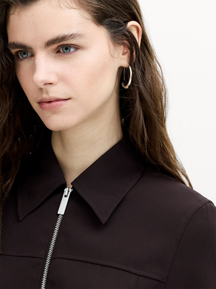 Vinnie Tailored Brown Zip Through Blouson Jacket