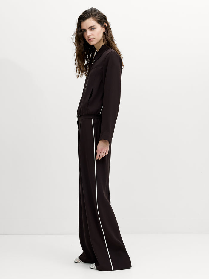 Vinnie Tailored Brown Zip Through Blouson Jacket