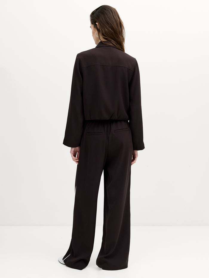 Vinnie Tailored Brown Zip Through Blouson Jacket