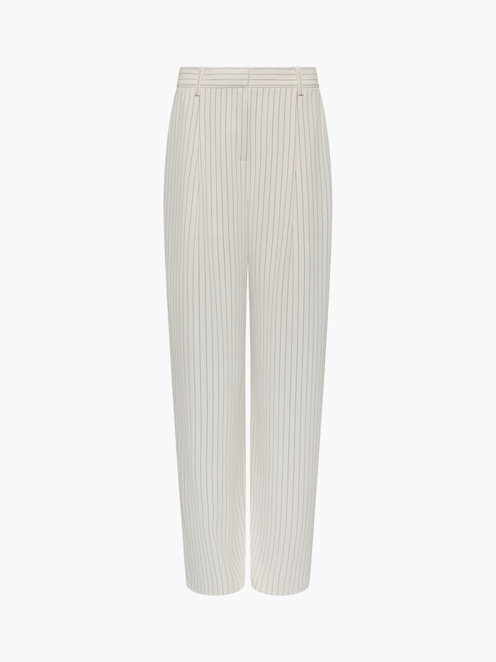Vinnie Tailored Cream Pinstripe Wide Leg Trousers