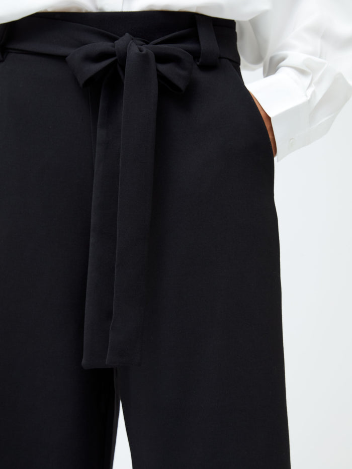 Whisper High Waisted Black Belted Culotte Trousers