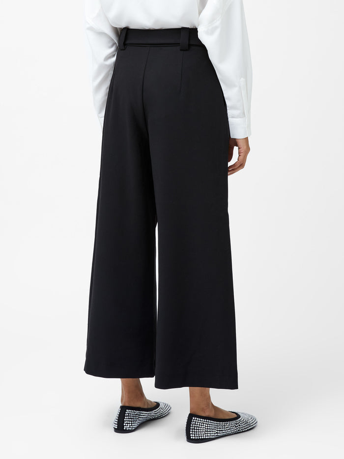 Whisper High Waisted Black Belted Culotte Trousers