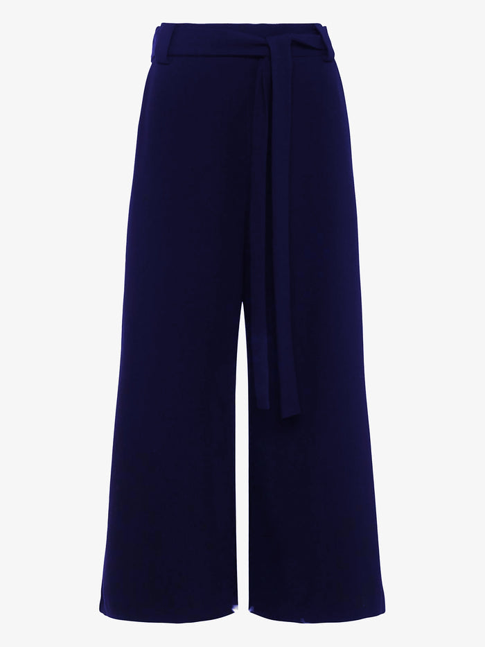 Whisper High Waisted Navy Belted Culotte Trousers