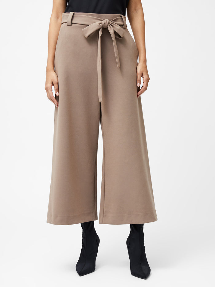 Whisper High Waisted Taupe Belted Culotte Trousers