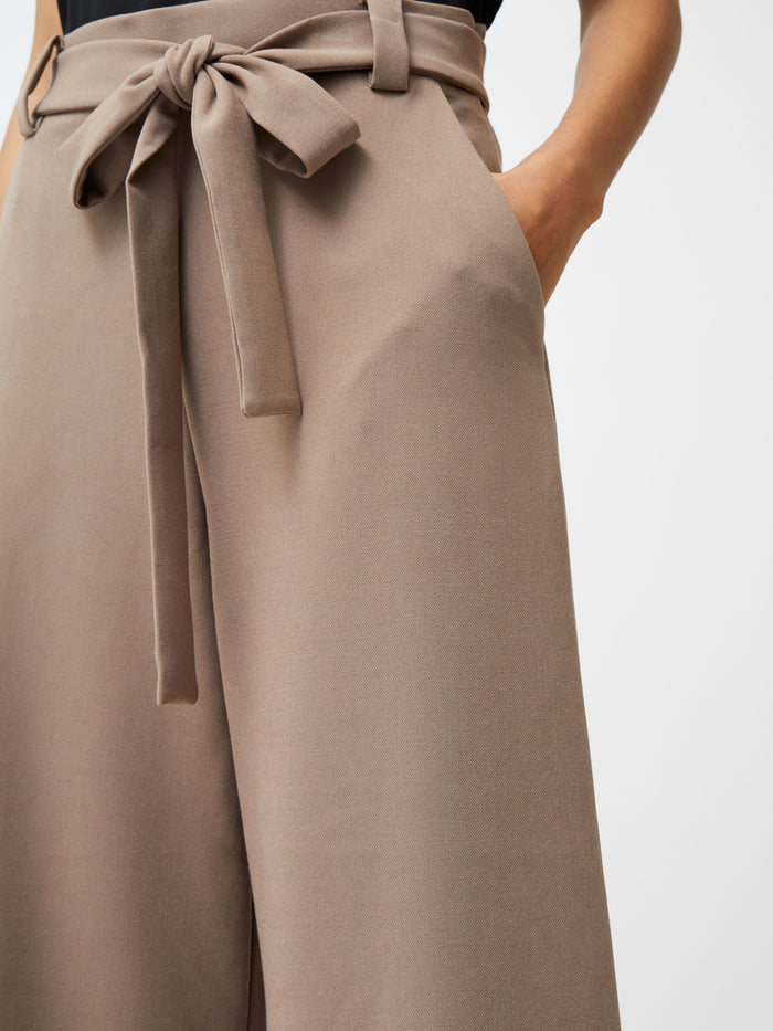 Whisper High Waisted Taupe Belted Culotte Trousers