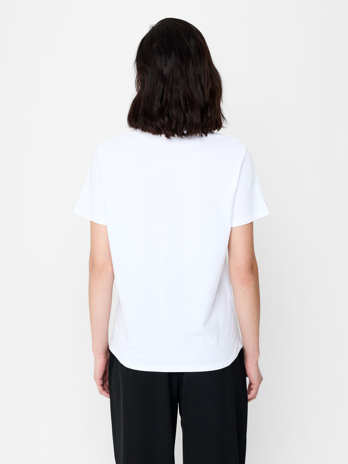 White Blurred Floral Short Sleeve T-Shirt