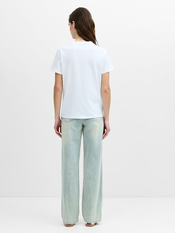 White Peached Cotton Noughts and Kisses Graphic T-Shirt