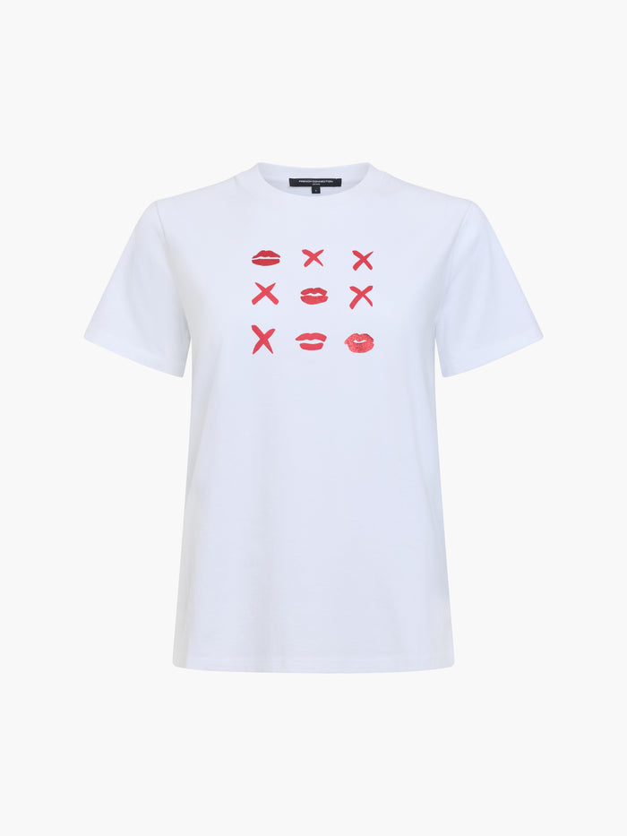 White Peached Cotton Noughts and Kisses Graphic T-Shirt