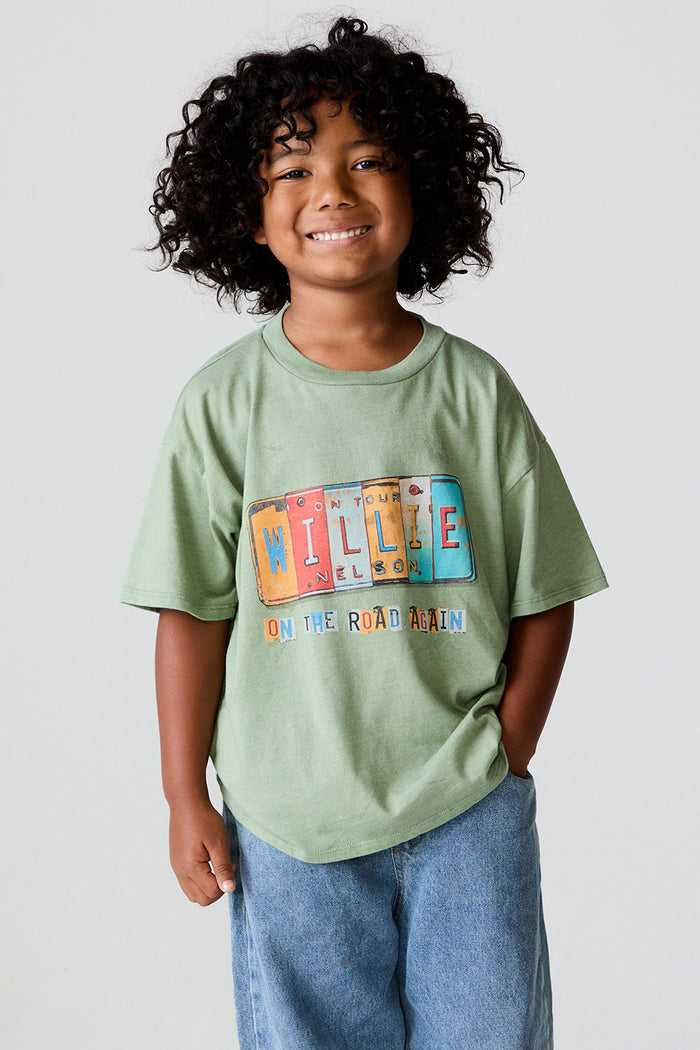 Boys Willie Nelson On The Road Again Tee chaserbrand