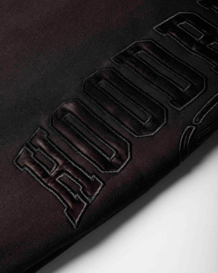 Displays a women wearing the Black 'Hoodrich' branded women's Aegis Full Tracksuit