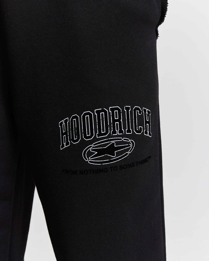 Black hoodie with 'Hoodrich' logo on a white background