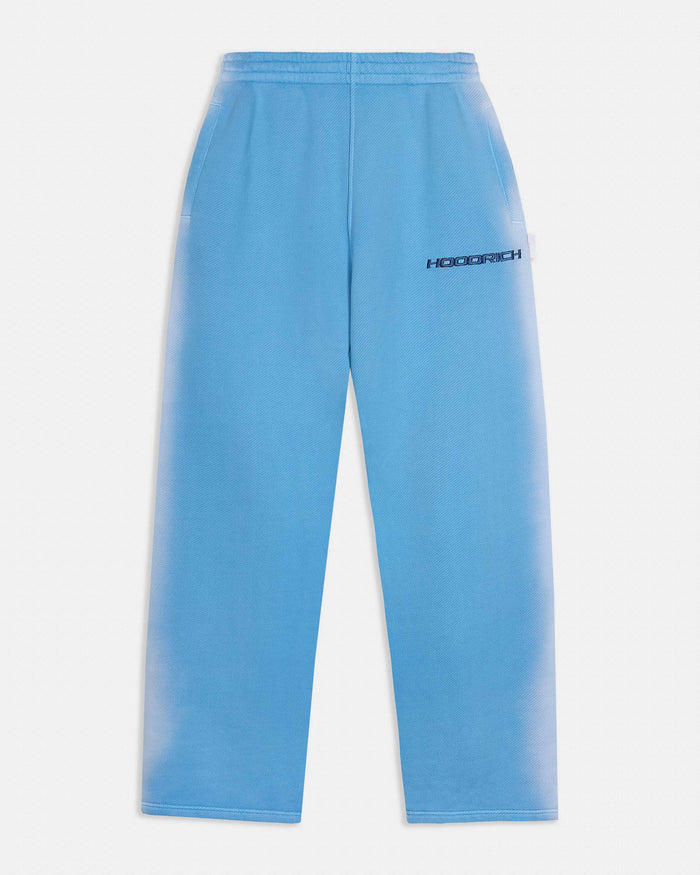 Light blue sweatpants with a Hoodrich brand logo on a white background