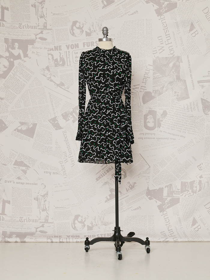Woodley Chiffon Mini Dress - DVF Vintage