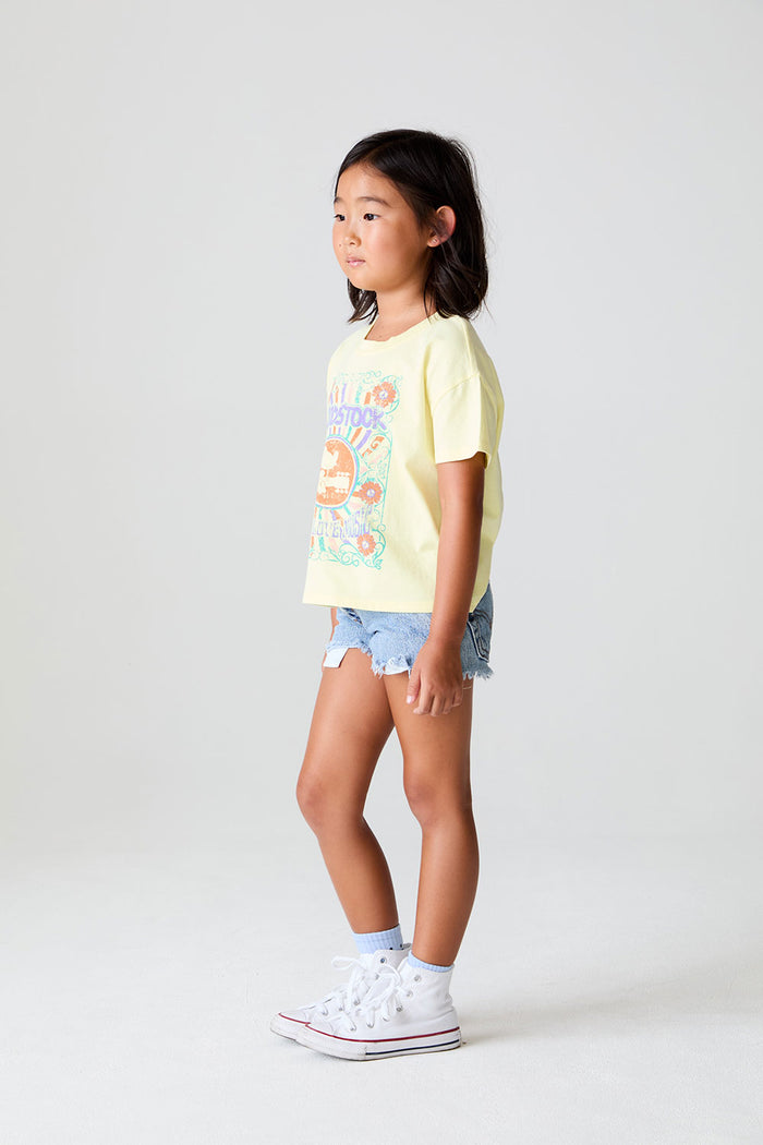 Girls Woodstock Band Peace Love Music Tee chaserbrand