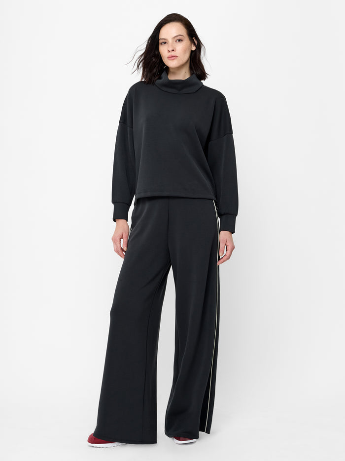 Wren Dark Grey Funnel Neck Toggle Hem Sweatshirt