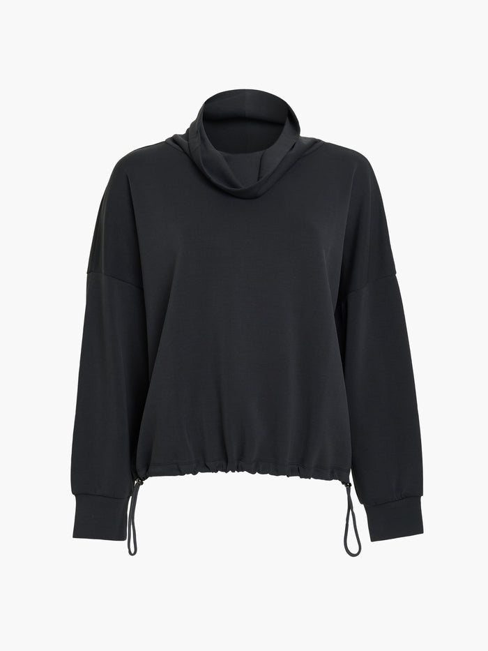 Wren Dark Grey Funnel Neck Toggle Hem Sweatshirt