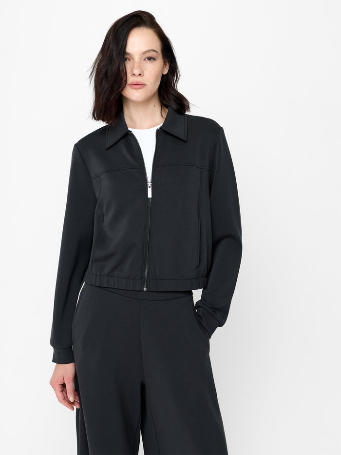 Wren Dark Grey Zip-Up Collared Jacket