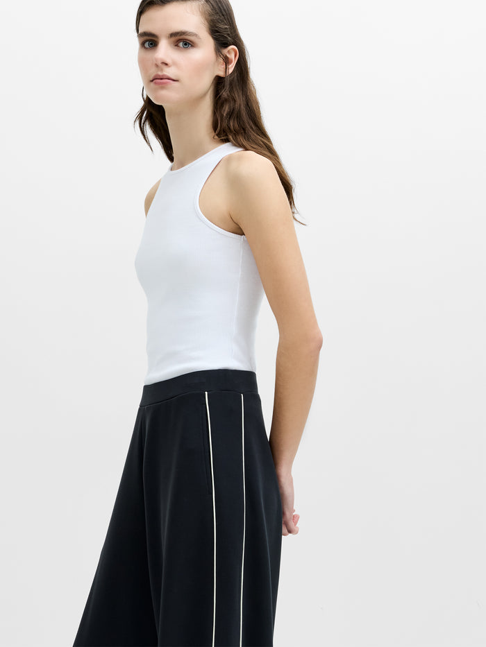 Wren Side Stripe Dark Grey Wide Leg Joggers