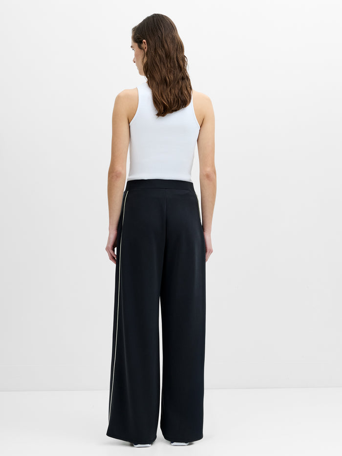 Wren Side Stripe Dark Grey Wide Leg Joggers