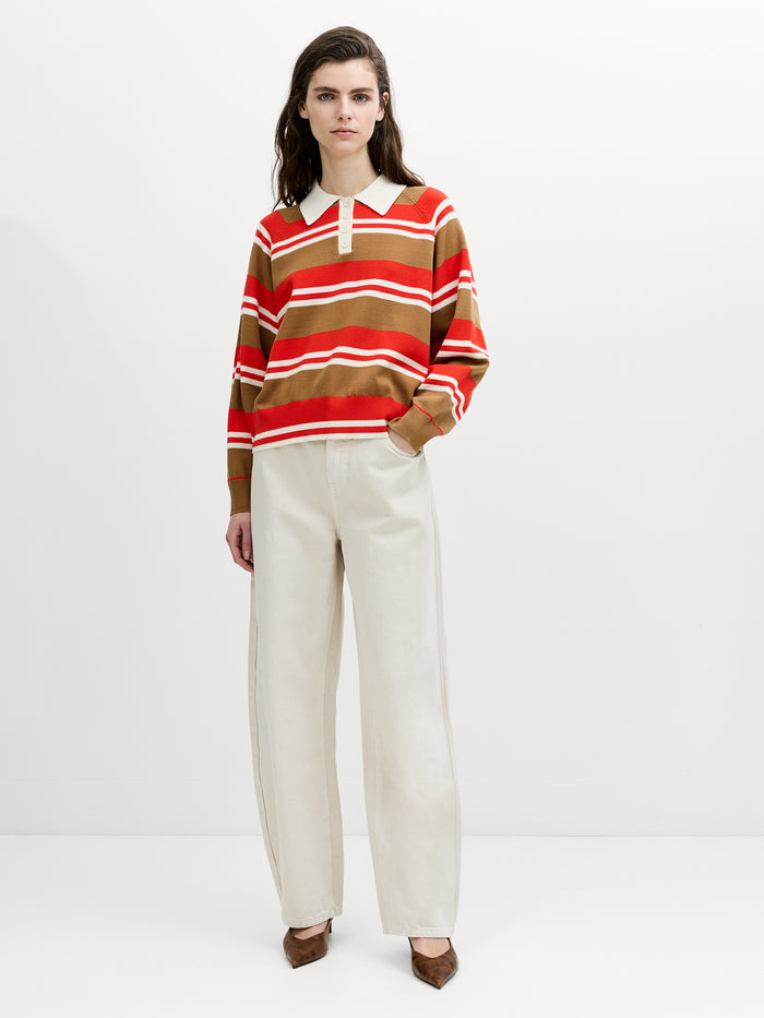 Yaz Multi-Colour Striped Polo Jumper