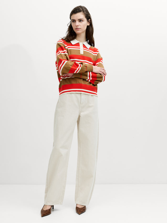 Yaz Multi-Colour Striped Polo Jumper