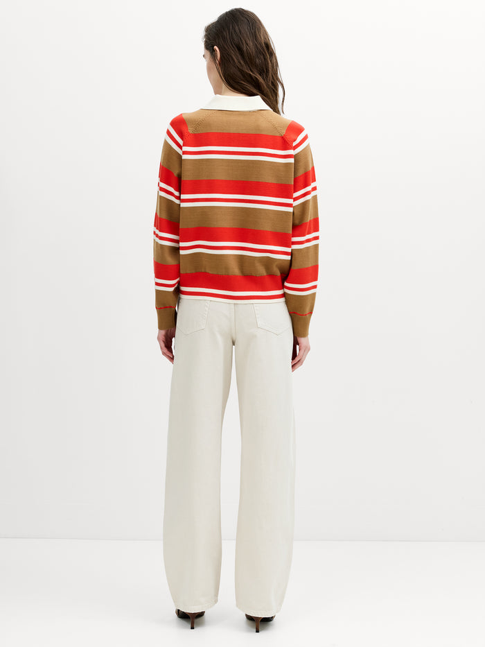 Yaz Multi-Colour Striped Polo Jumper