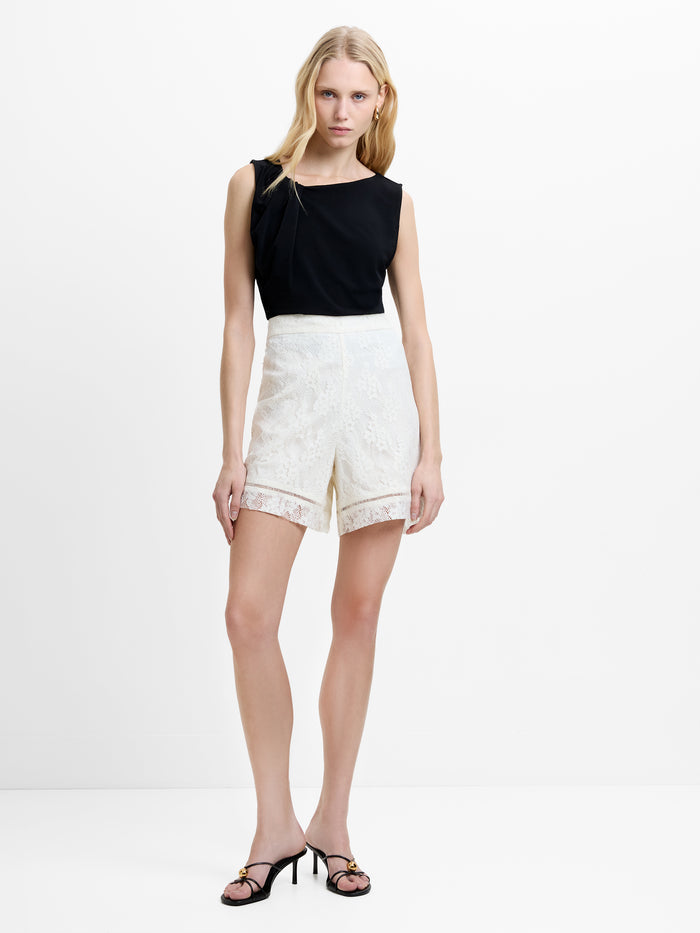 Zoe Lace Cream High Waisted Shorts